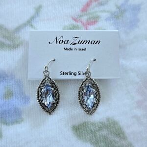 Noa Zuman Silver🤍 Marquise with Blue💙 Topaz Earrings